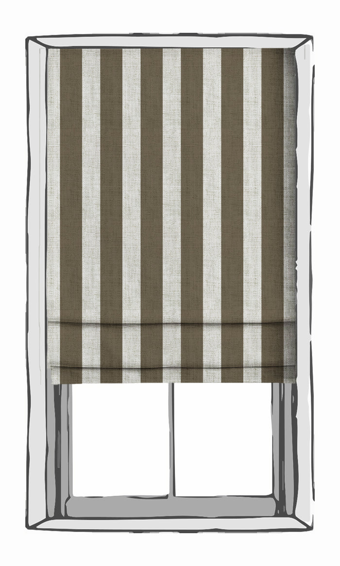 Striped Drapes (Cedar Brown/ White) Extra Long Short Wide