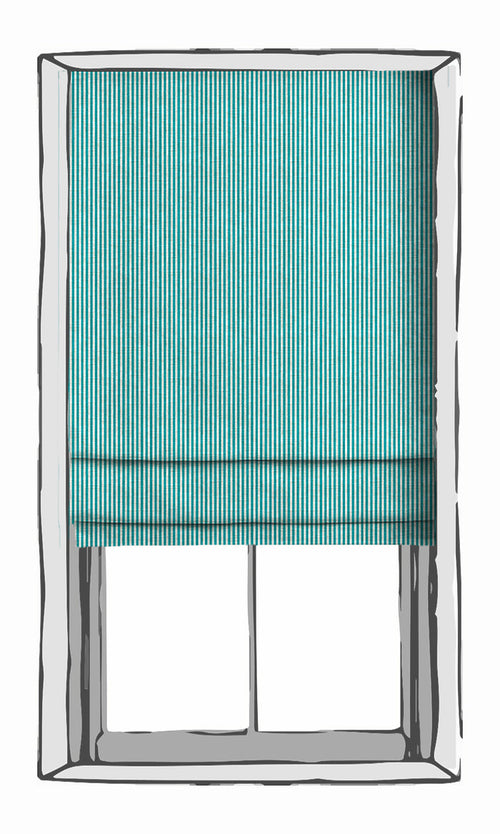 Striped Print Drapes for Living, Bedroom, Kitchen, Bathroom (Pacific Blue)