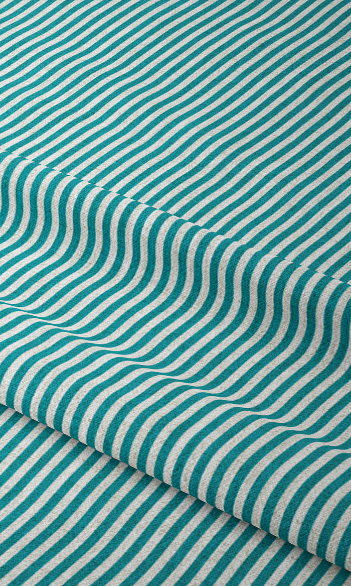 Striped Print Pinch Pleat, Rod Pocket, Eyelet Curtains (Pacific Blue)