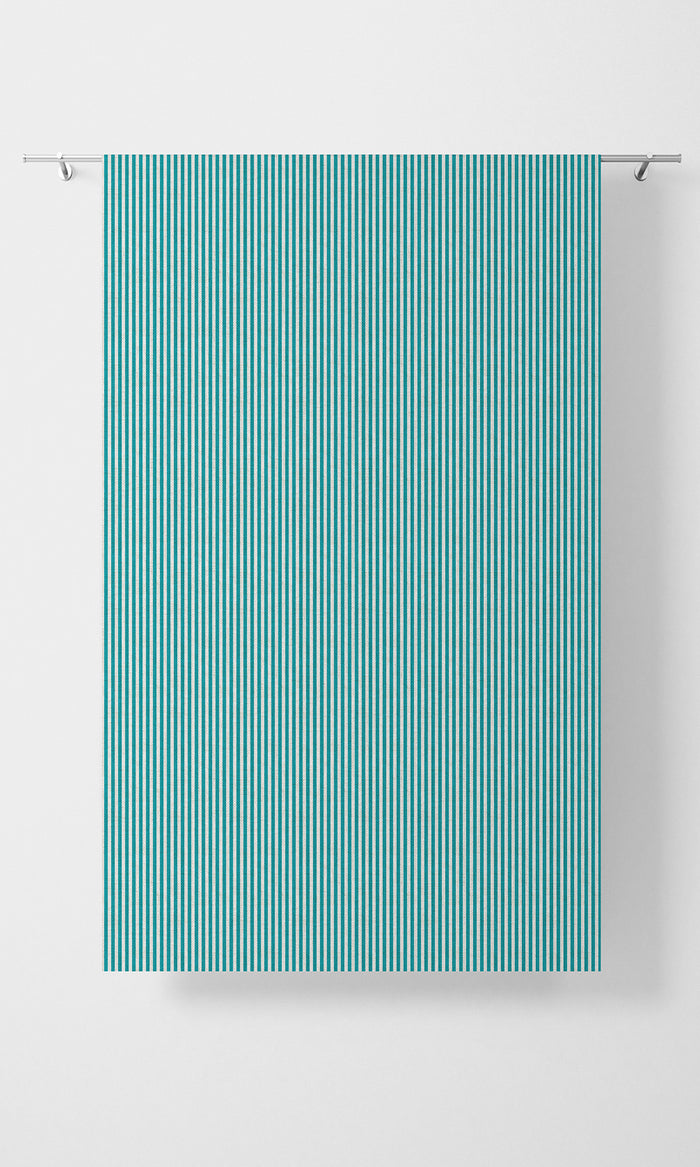 Striped Print Drapes (Pacific Blue) Extra Long Short Wide