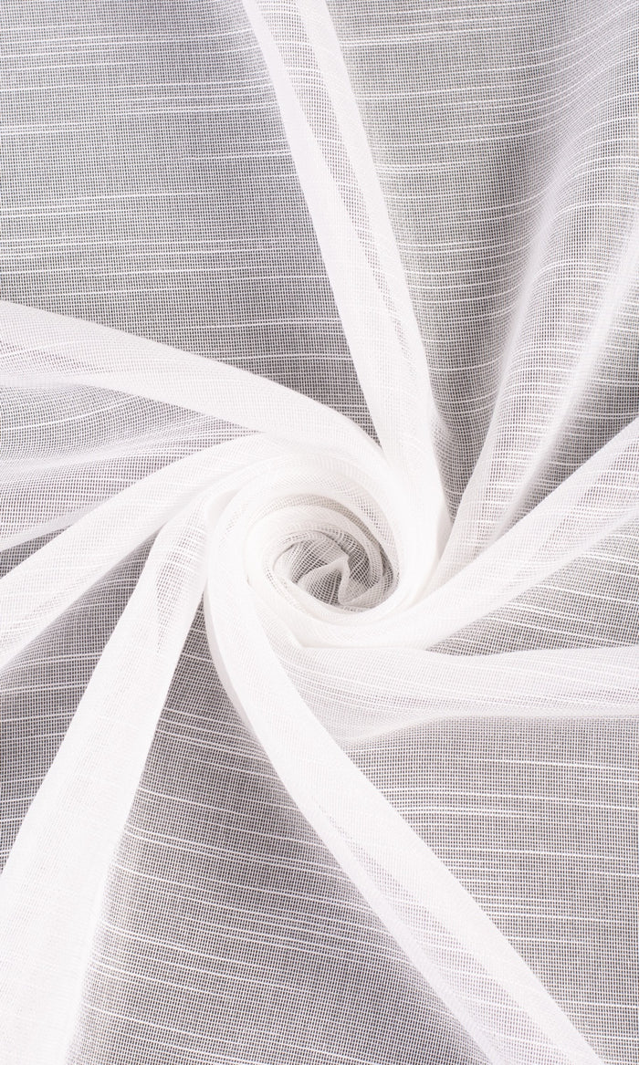 Textured Sheer Window Treatments Fabric By the Metre (White)