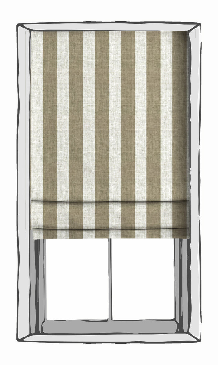 Striped Print Window Treatments Fabric By the Metre (Beige/ White)