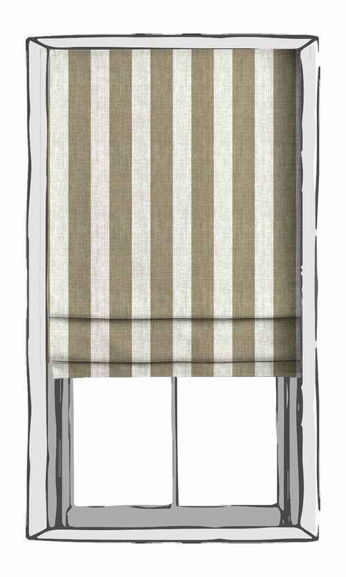 Striped Print Window Treatments Fabric By the Metre (Beige/ White)