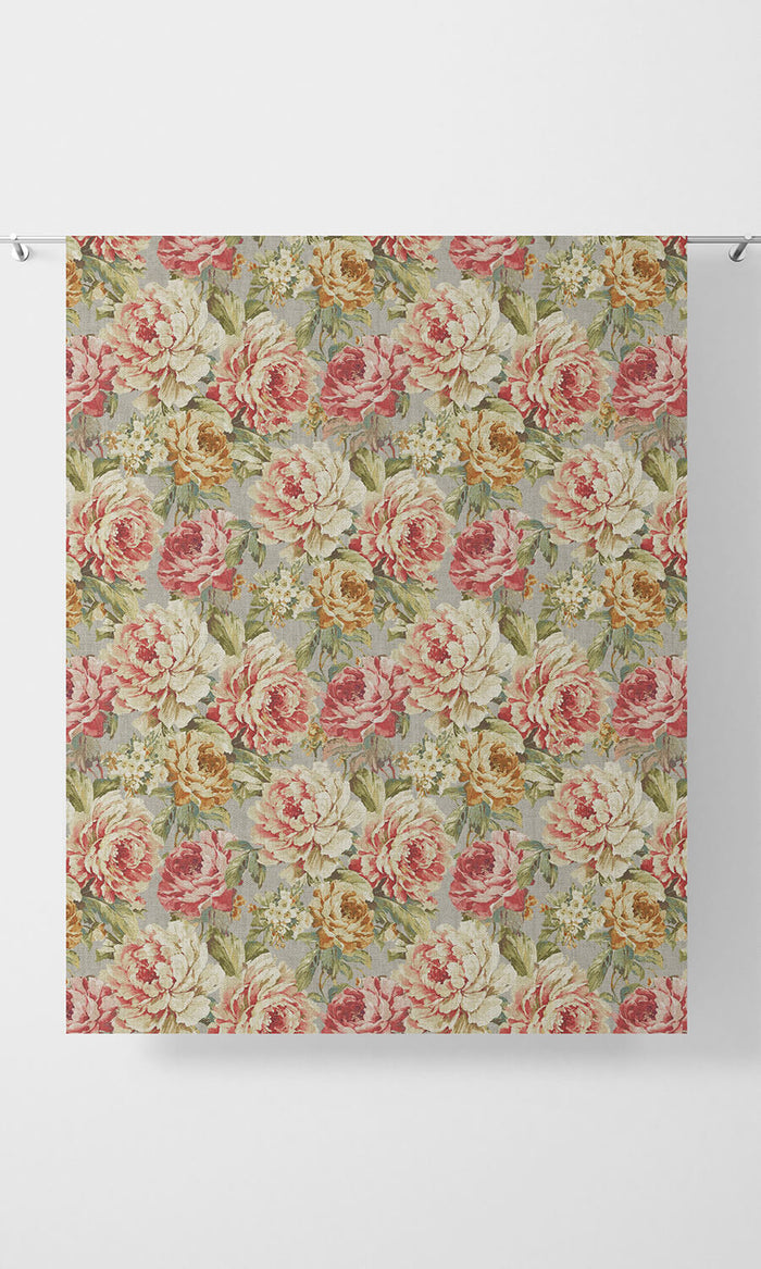 Floral Print Home Décor Fabric By the Metre (Pink/ Orange)