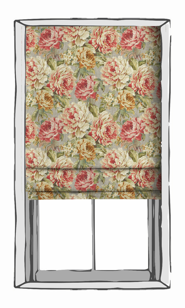 Floral Print Curtain Panels for Living, Bedroom, Kitchen, Bathroom (Pink/ Orange)
