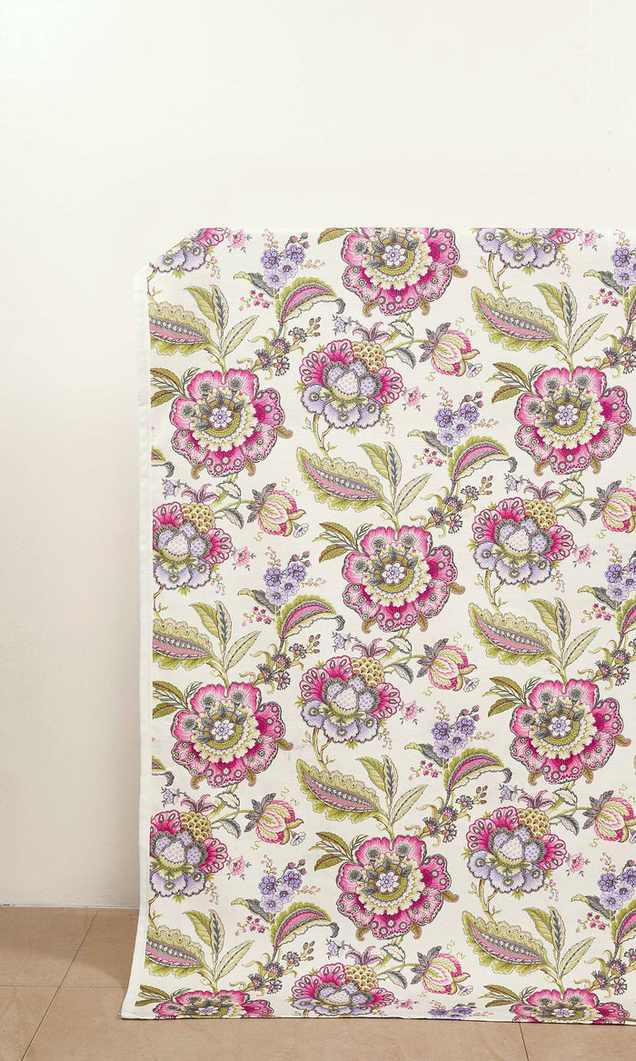 Floral Print Drapes for Living, Bedroom, Kitchen, Bathroom (Pink/ Purple/ Green)