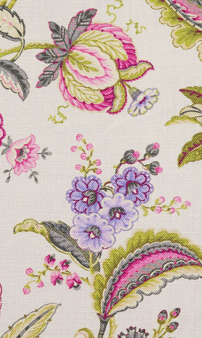 Floral Print Pinch Pleat, Rod Pocket, Eyelet Curtains (Pink/ Purple/ Green)