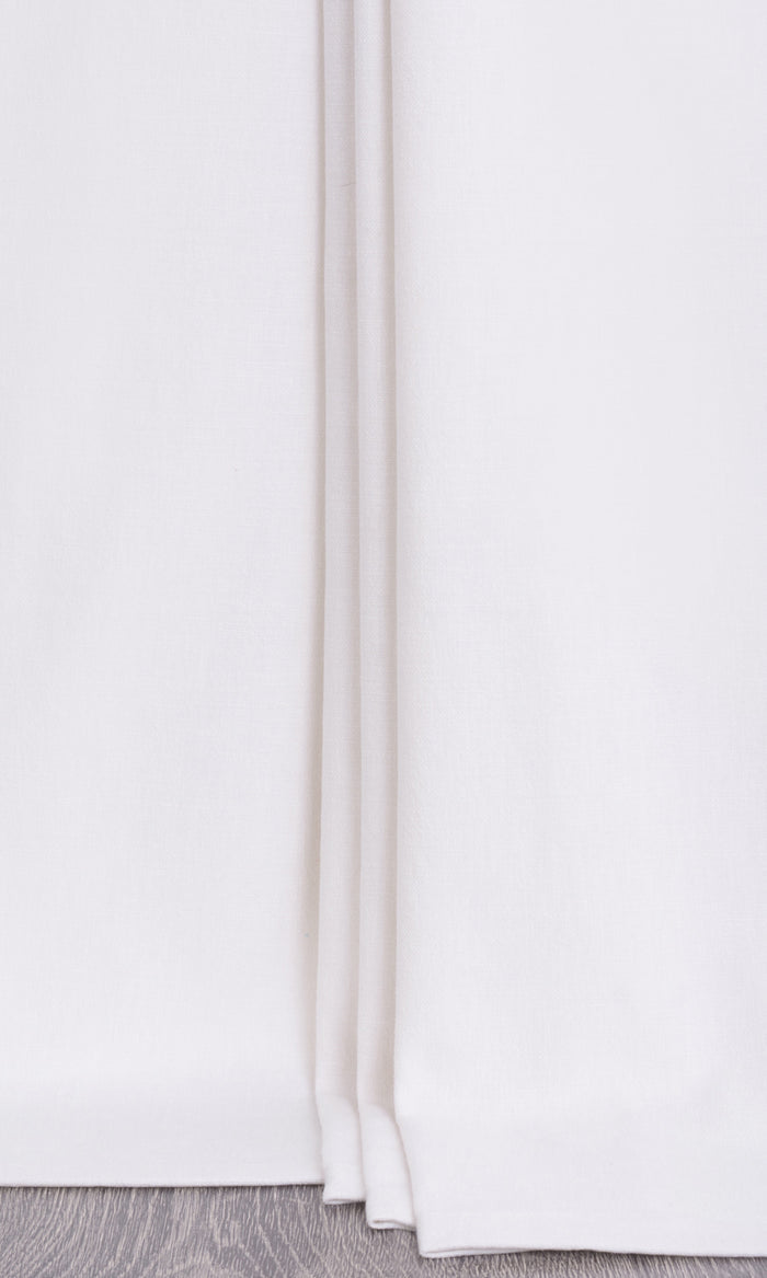 Linen Blend Curtains for Living, Bedroom, Kitchen, Bathroom (White)