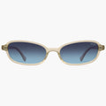 Beige Frame Blue Lens