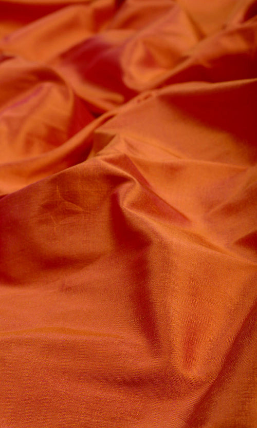 Shantung Silk Drapes for Living, Bedroom, Kitchen, Bathroom (Saffron Orange)