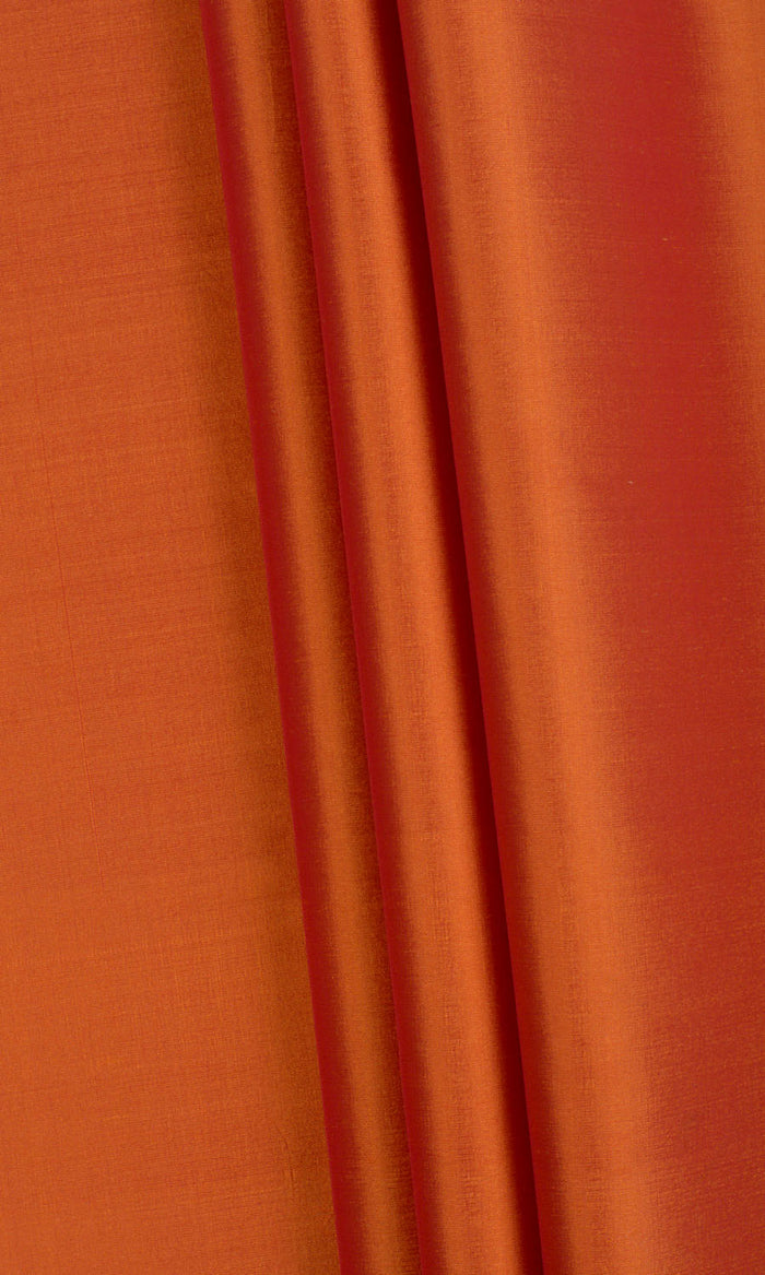 Shantung Silk Made-to-Measure Curtains (Saffron Orange)