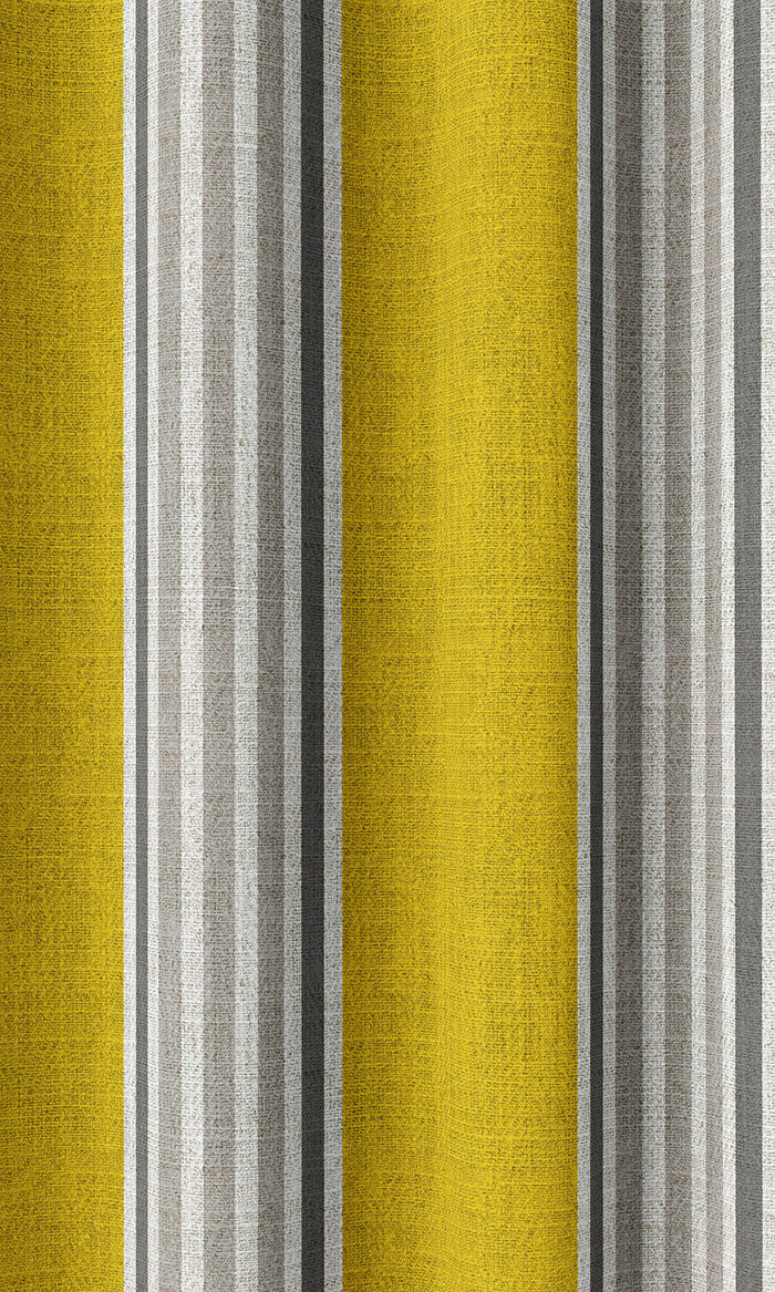 Striped Print Curtains (Sunflower Yellow)