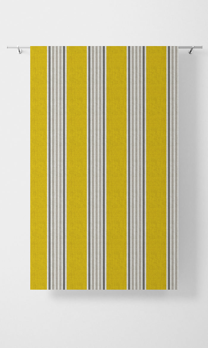 Striped Print Curtains (Sunflower Yellow) Extra Long Short Wide