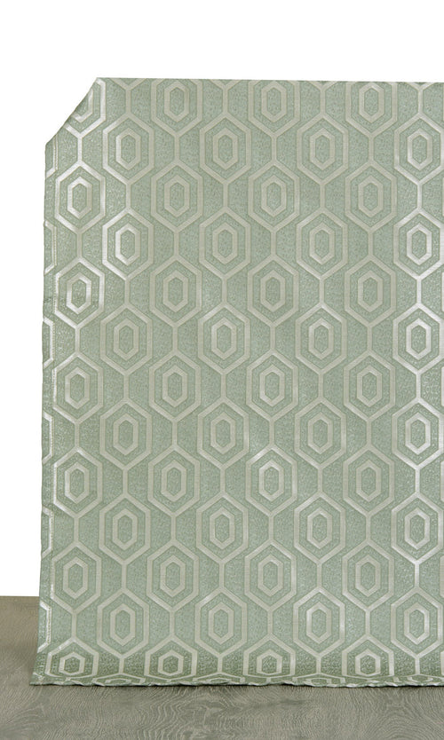 Honeycomb Patterned  Drapery for Living, Bedroom, Kitchen, Bathroom (Sage Green)