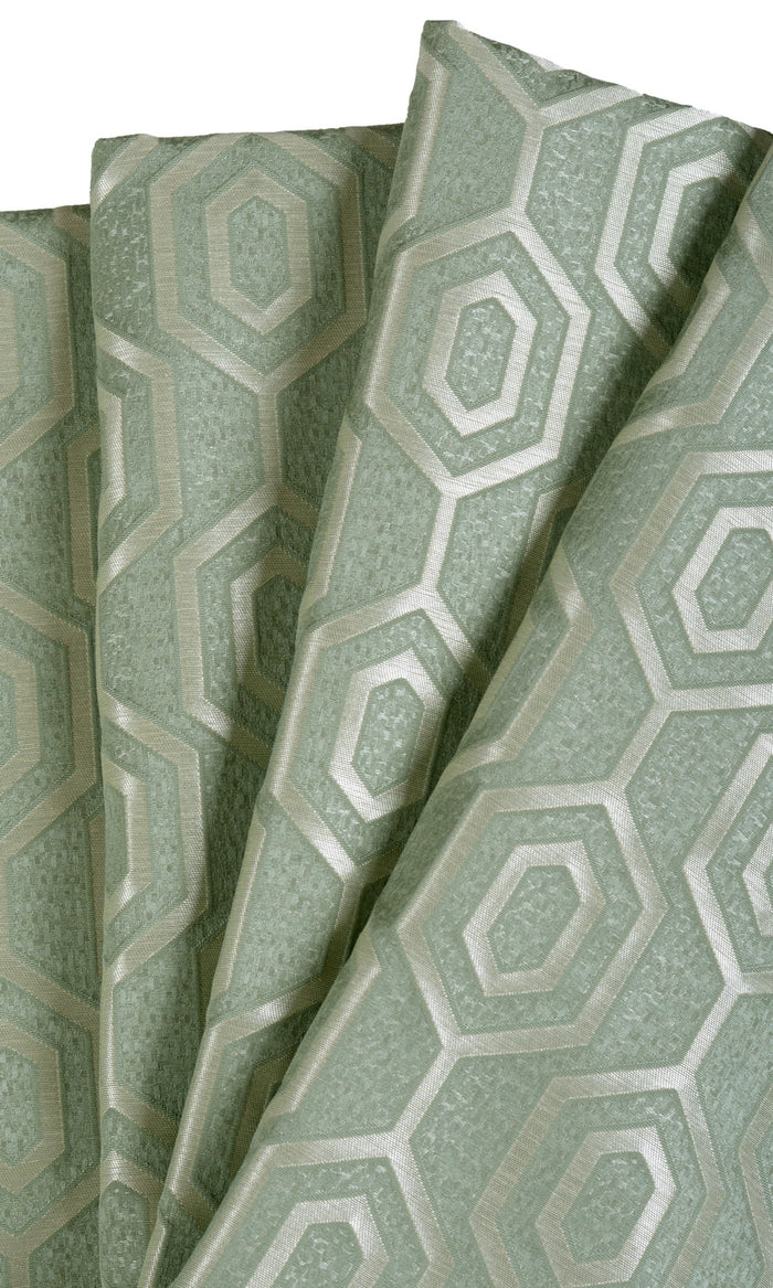 Honeycomb Patterned  Pinch Pleat, Rod Pocket, Eyelet Curtains (Sage Green)