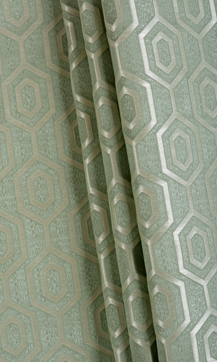 Honeycomb Patterned  Drapery (Sage Green) Extra Long Short Wide