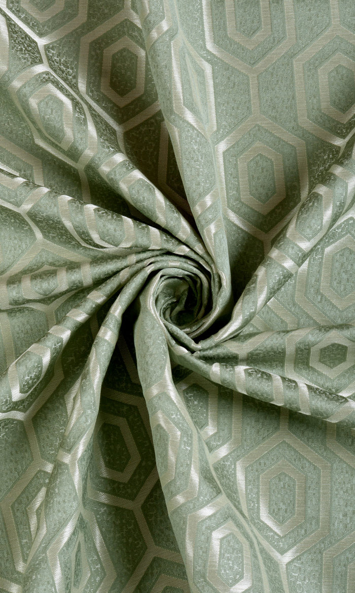Honeycomb Patterned  Curtains / Drapes / Window Drapery Panels (Sage Green)