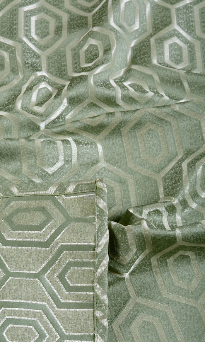 Honeycomb Patterned  Any Size Style Curtains (Sage Green)