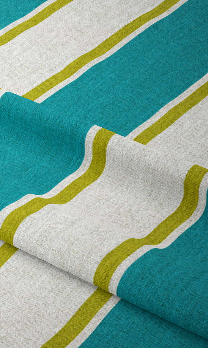 Striped Print Home Textile Fabric Material By the Metre (Pacific Blue)