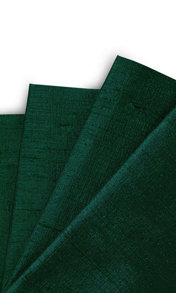 Pure Silk Curtain Panels for Living, Bedroom, Kitchen, Bathroom (Hunter Green)