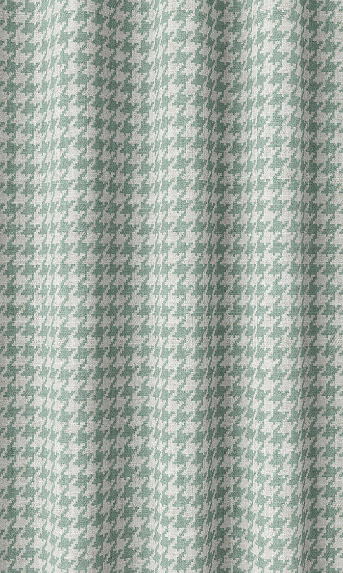 Houndstooth Print Curtains (Blue/ White)