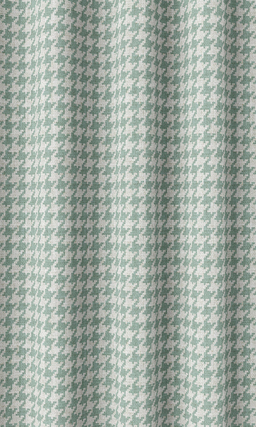 Houndstooth Print Curtains (Blue/ White)