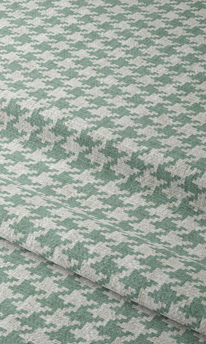 Houndstooth Print Curtains for Living, Bedroom, Kitchen, Bathroom (Blue/ White)