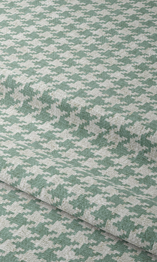 Houndstooth Print Curtains for Living, Bedroom, Kitchen, Bathroom (Blue/ White)