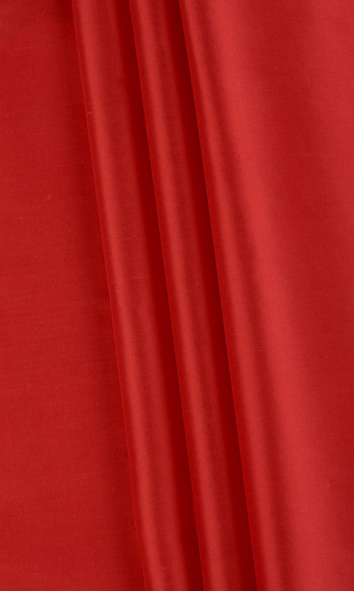 Shantung Silk Fabric By the Metre for Curtains & Drapes (Red)