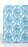 Damask Print Drapes (Blue/ Green)