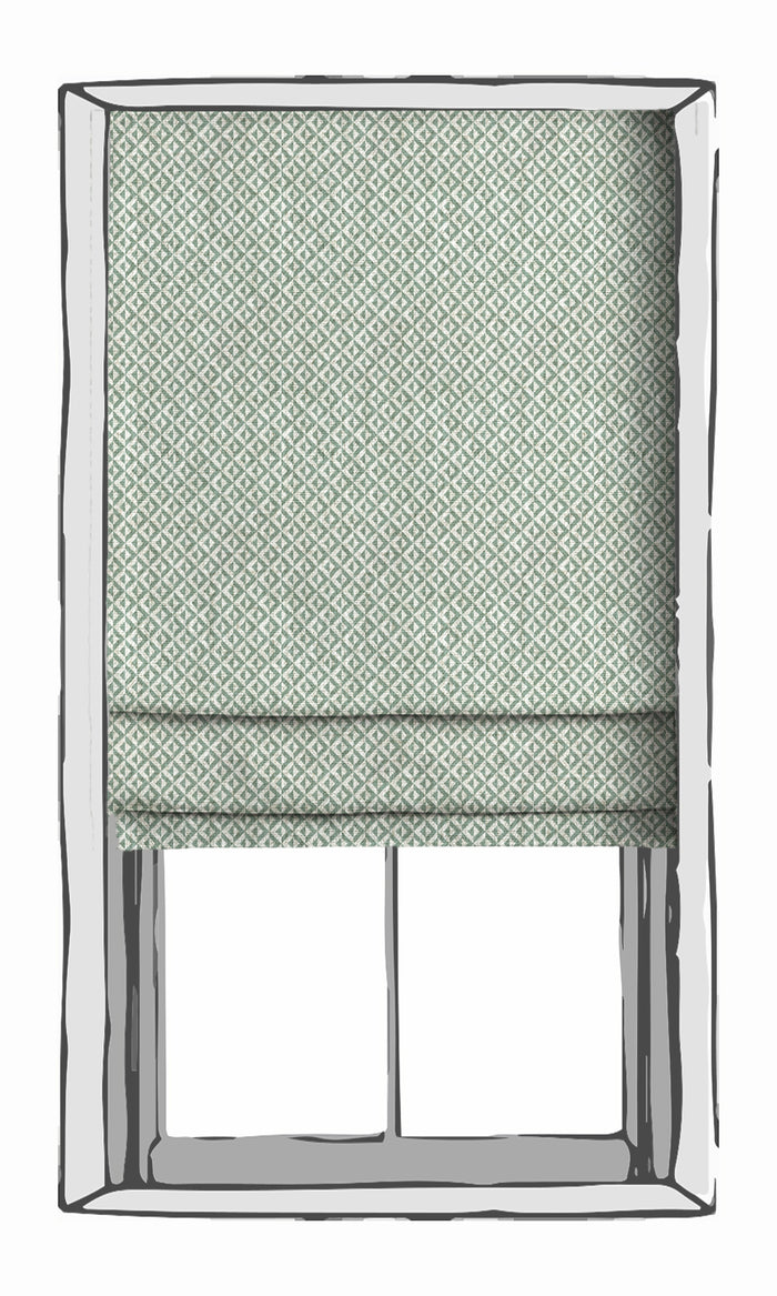 Geometric Print Fabric Material By the Metre (Duck Egg Blue/ White)