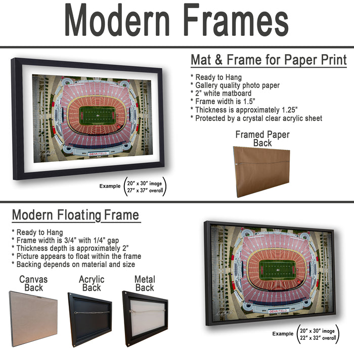 a diagram of a modern frame with a football field