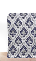 Damask Drapes (Navy Blue/ Grey)