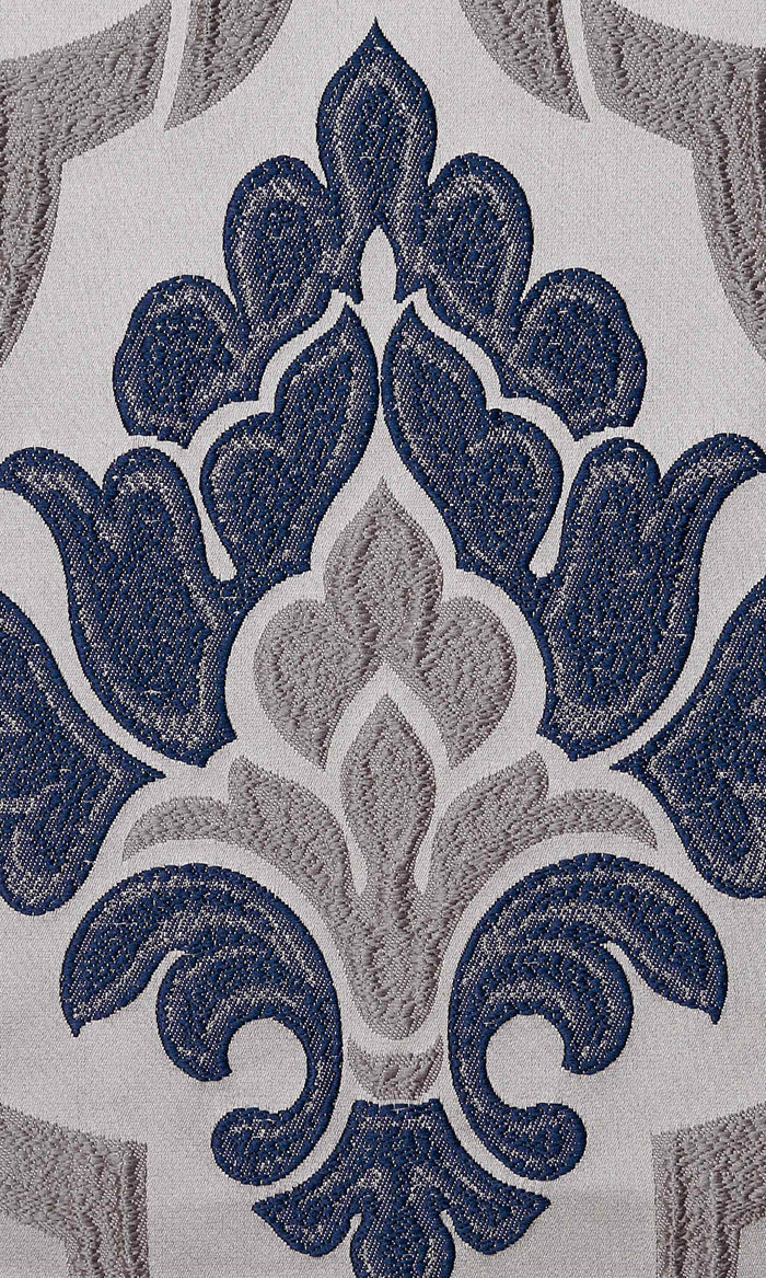 Damask Home Textile Fabric Material By the Metre (Navy Blue/ Grey)