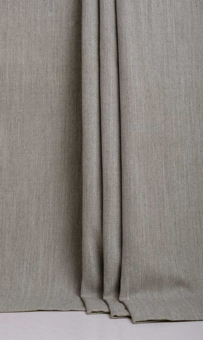 Herringbone Textured Fabric By the Metre for Curtains & Drapes (Deep Gray)