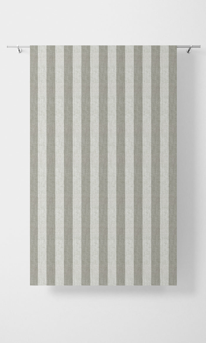 Modern Striped Pinch Pleat, Rod Pocket, Eyelet Curtains (Grey/ White)