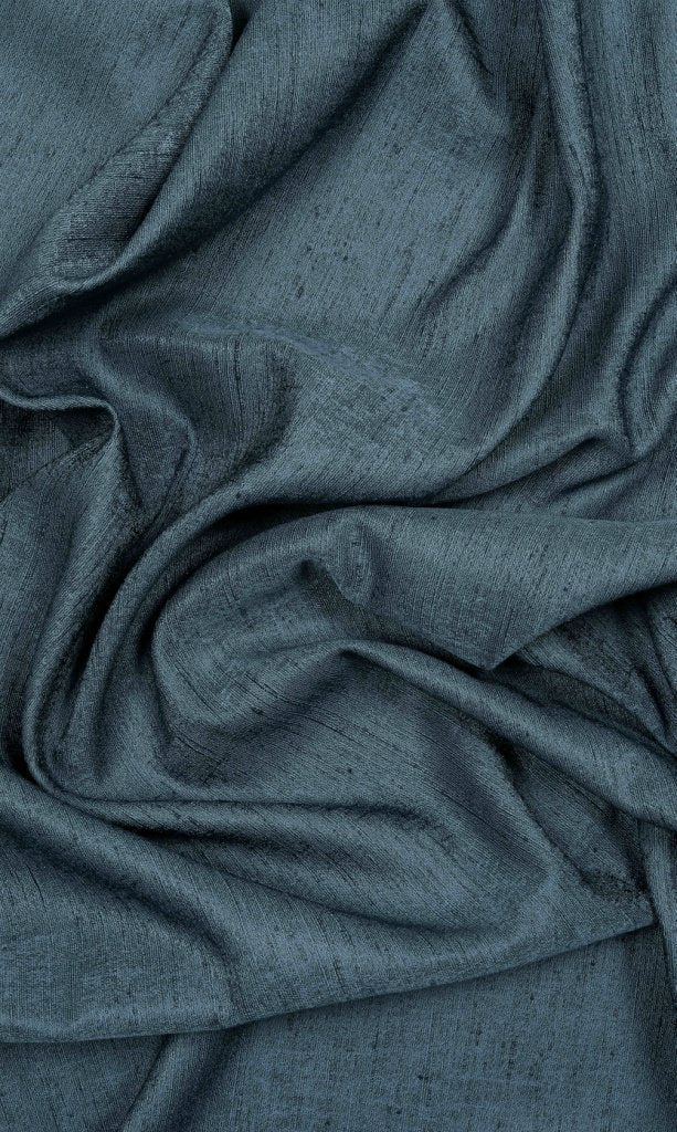 Silk Blend Window Treatments Fabric By the Metre (Navy Blue)