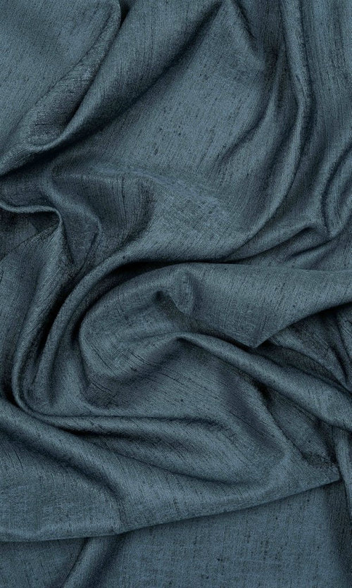 Silk Blend Window Treatments Fabric By the Metre (Navy Blue)