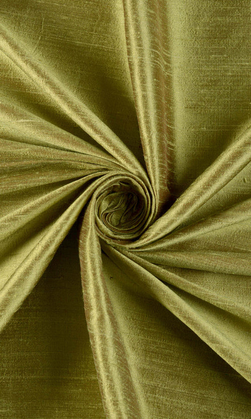 Pure Silk Curtain Panels (Olive Green)