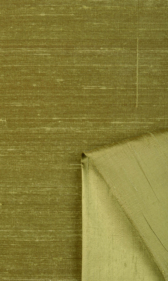 Pure Silk Curtains / Drapes / Window Drapery Panels (Olive Green)
