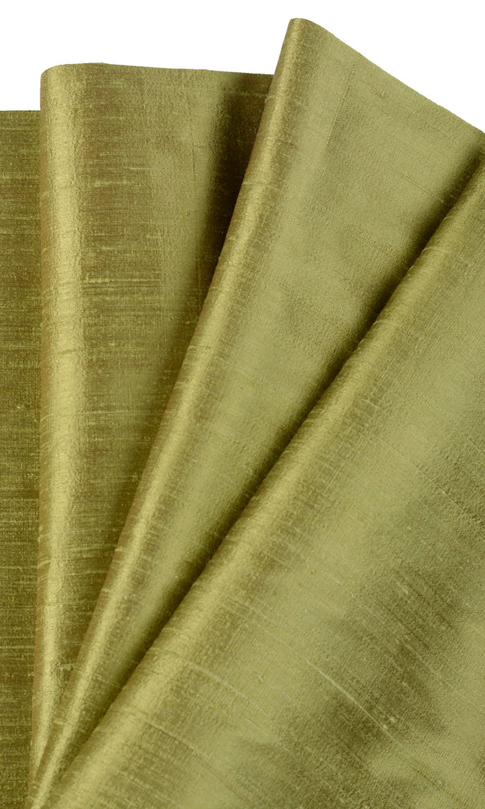 Pure Silk Made-to-Measure Curtains (Olive Green)