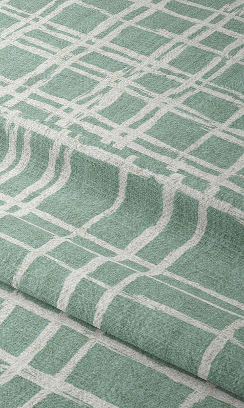 Abstract Print Drapery for Living, Bedroom, Kitchen, Bathroom (Duck Egg Blue/ White)