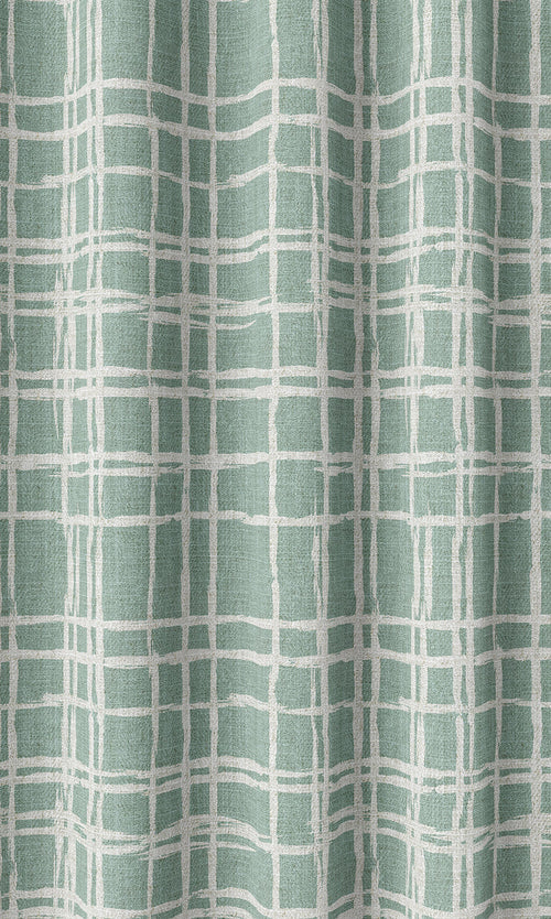 Abstract Print Home Décor Fabric By the Metre (Duck Egg Blue/ White)
