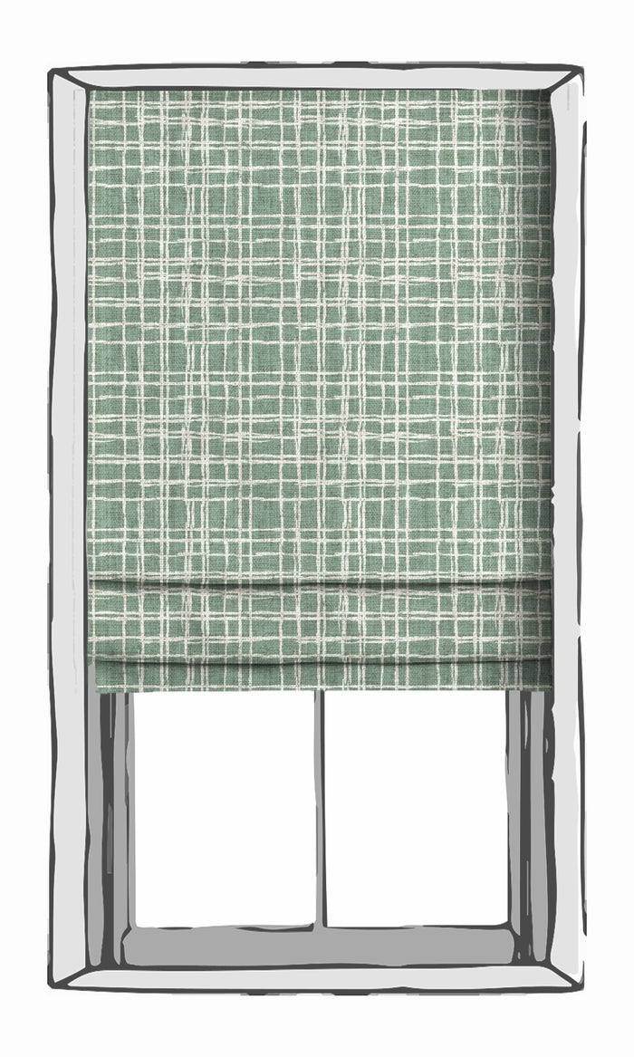 Abstract Print Fabric Material By the Metre (Duck Egg Blue/ White)