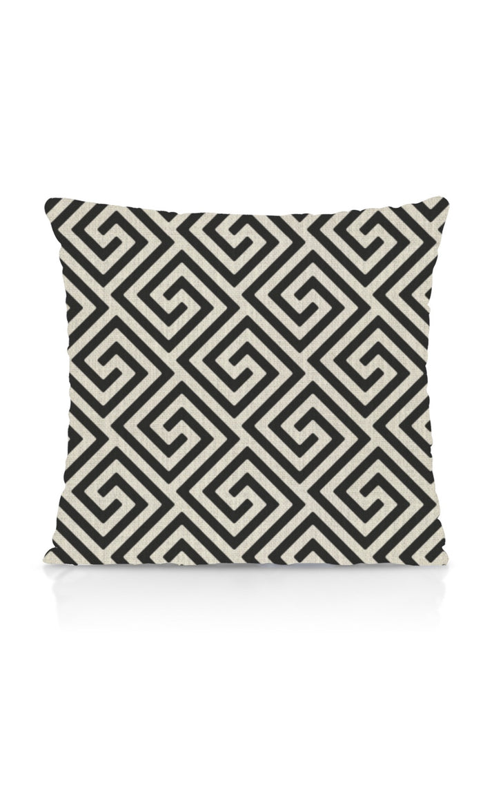 Print Home Textile Fabric Material By the Metre (Black/ Ivory)