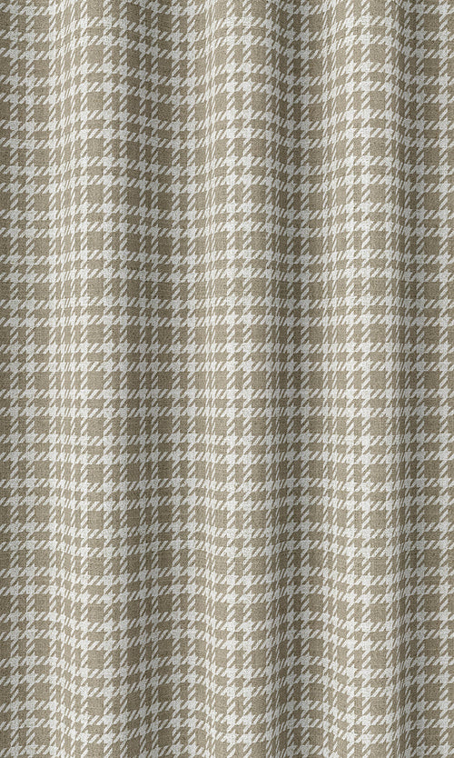 Check Patterned Drapes (Beige/ White)