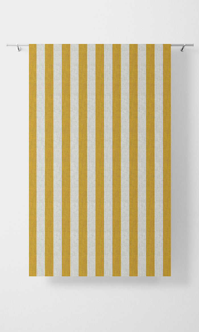 Striped Pinch Pleat, Rod Pocket, Eyelet Curtains (Yellow/ White)