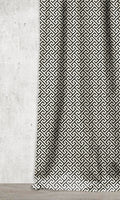 Geometrical Print Home Décor Fabric By the Metre (Black/ Ivory)