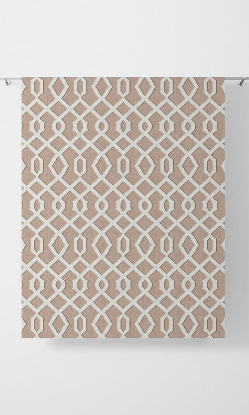 Trellis Patterned Drapery (Soft Pink/ White)