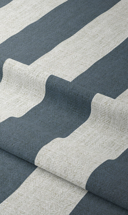 Modern Striped Curtains for Living, Bedroom, Kitchen, Bathroom (Petrol Blue/ White)